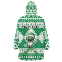 Personalized Power Green Ranger Santa Claus Wearable Blanket Hoodie Funny Christmas - Wonder Print Shop