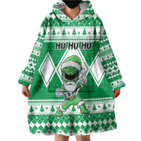 Personalized Power Green Ranger Santa Claus Wearable Blanket Hoodie Funny Christmas - Wonder Print Shop