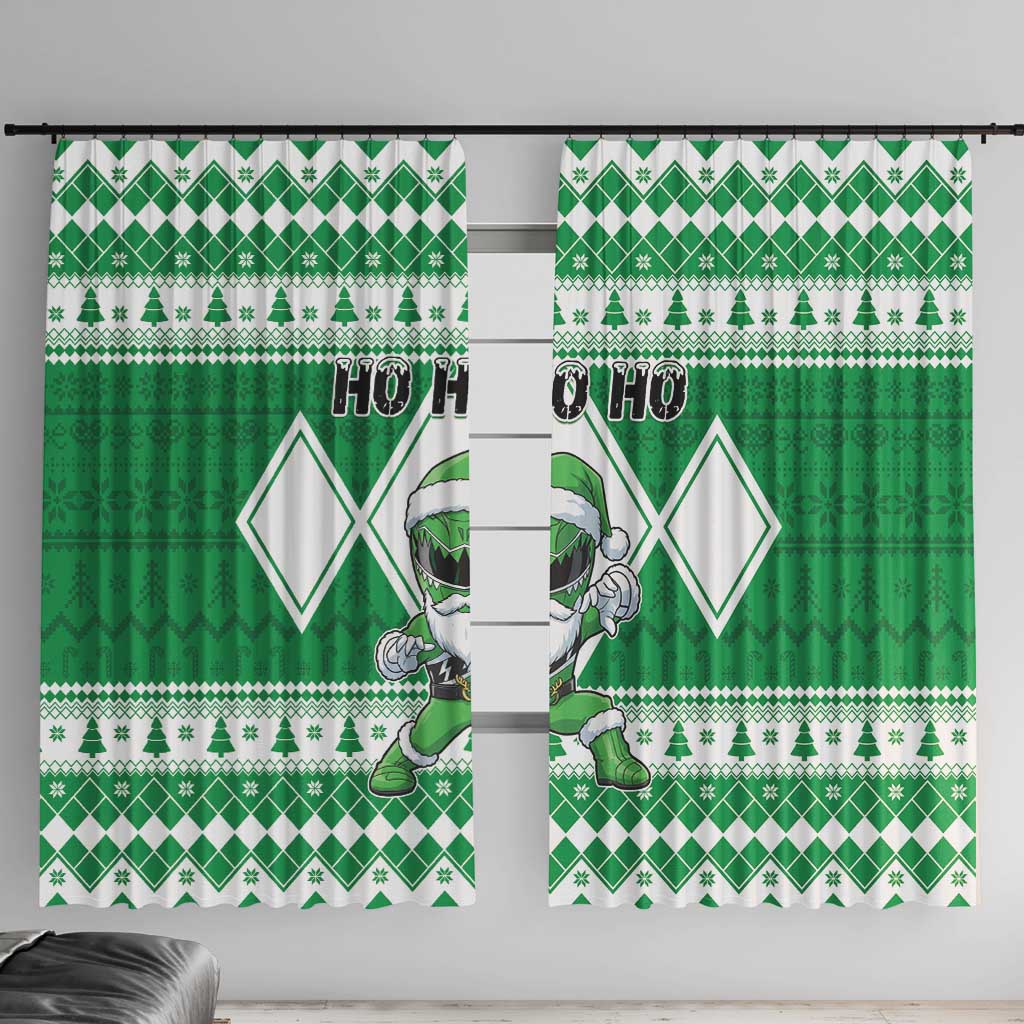 Power Green Ranger Santa Claus Window Curtain Funny Christmas - Wonder Print Shop