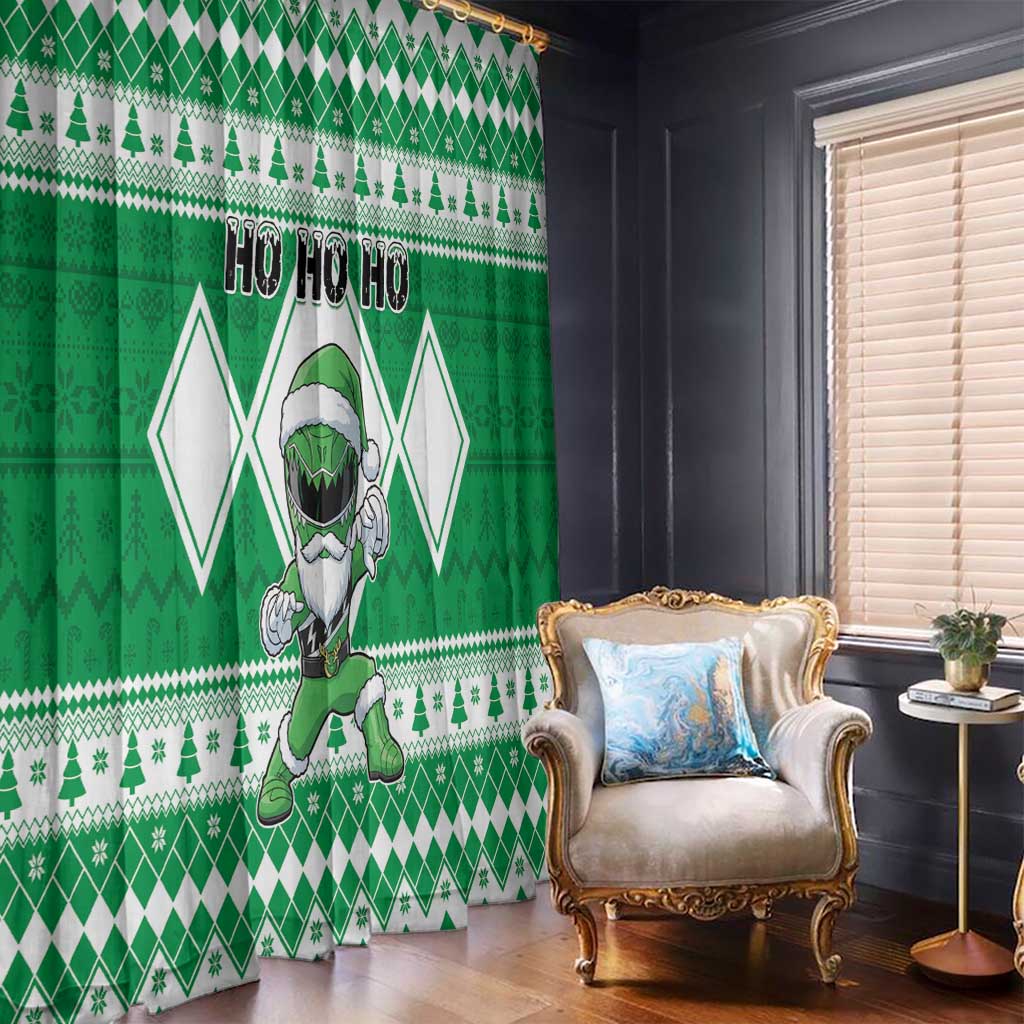 Power Green Ranger Santa Claus Window Curtain Funny Christmas - Wonder Print Shop