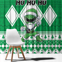 Power Green Ranger Santa Claus Window Curtain Funny Christmas - Wonder Print Shop