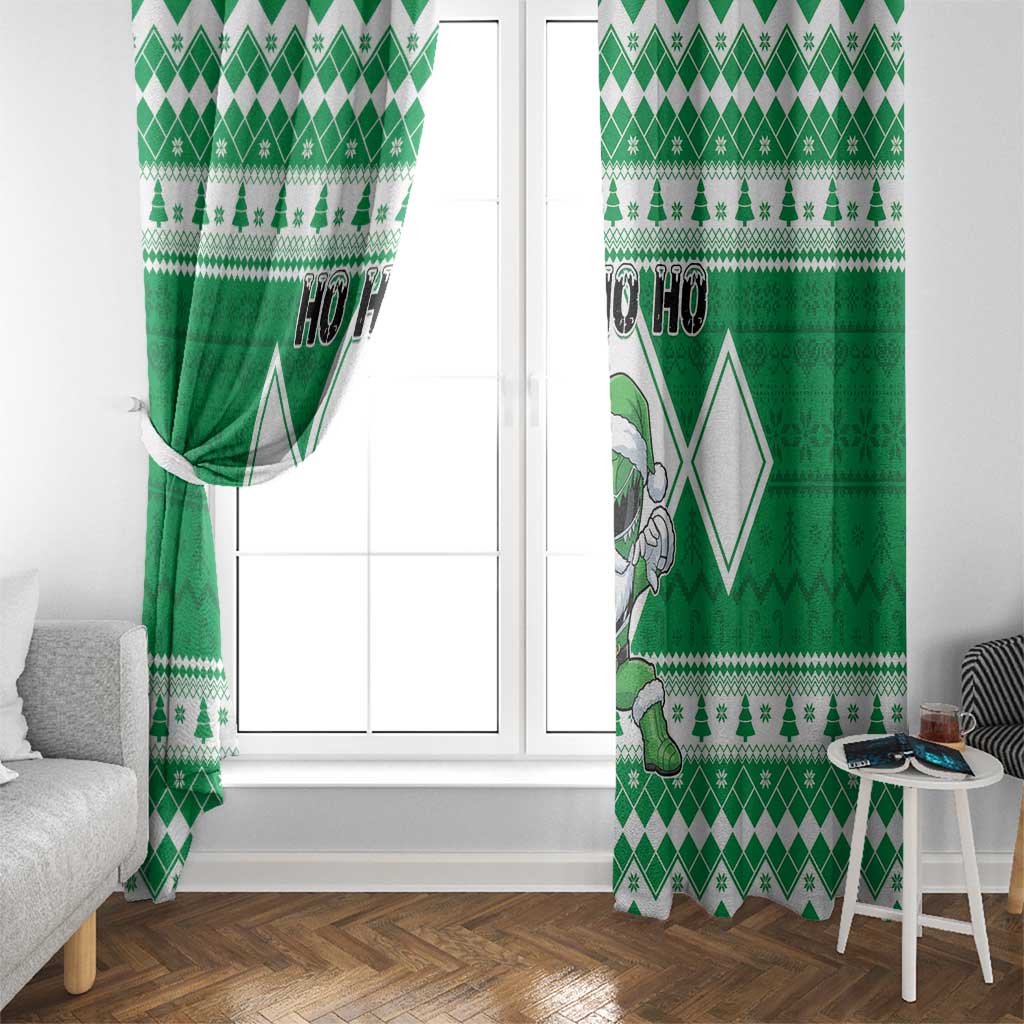 Power Green Ranger Santa Claus Window Curtain Funny Christmas - Wonder Print Shop