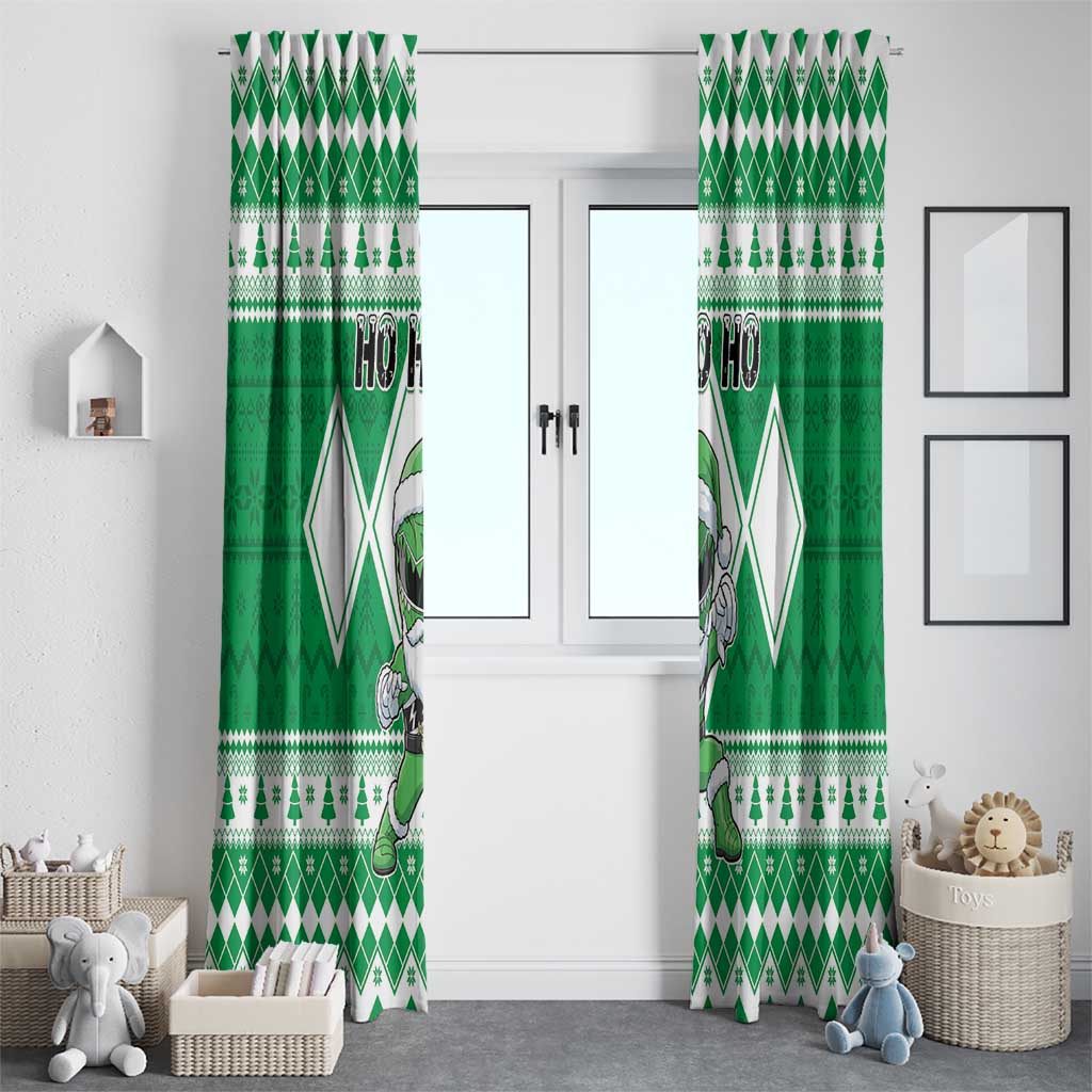 Power Green Ranger Santa Claus Window Curtain Funny Christmas - Wonder Print Shop
