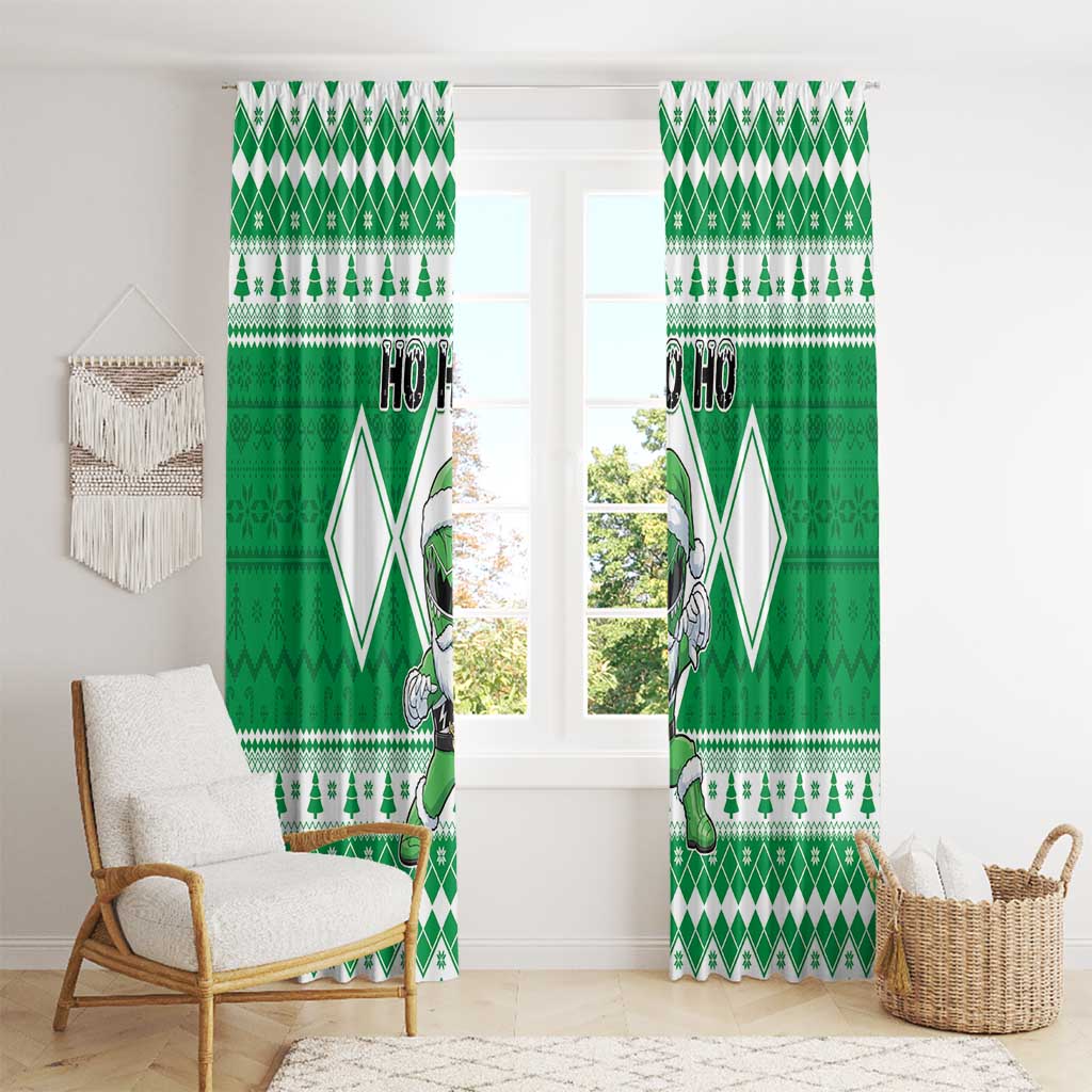 Power Green Ranger Santa Claus Window Curtain Funny Christmas - Wonder Print Shop