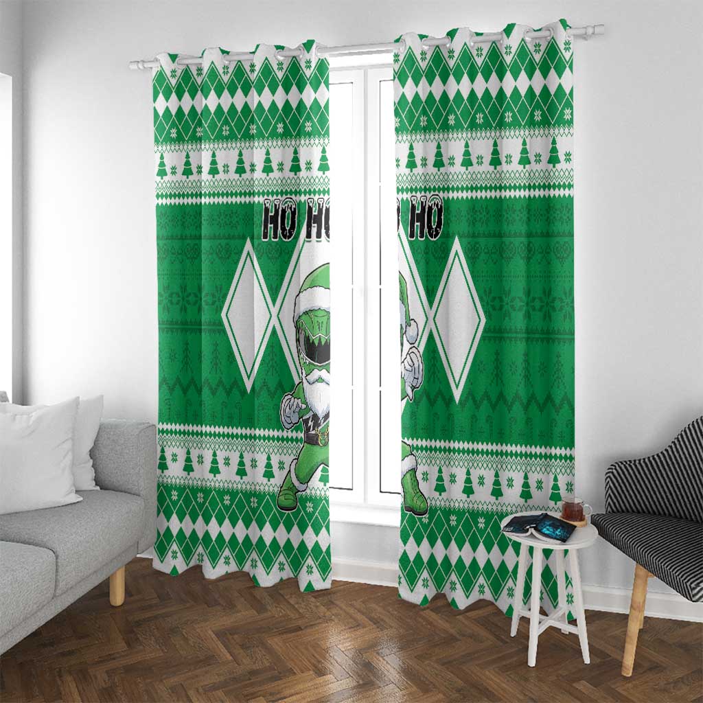 Power Green Ranger Santa Claus Window Curtain Funny Christmas - Wonder Print Shop