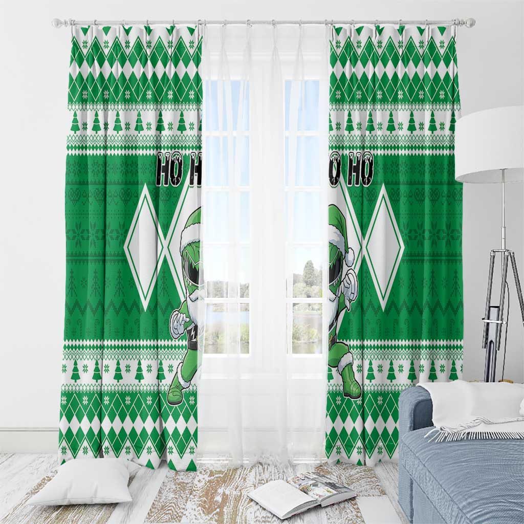 Power Green Ranger Santa Claus Window Curtain Funny Christmas - Wonder Print Shop