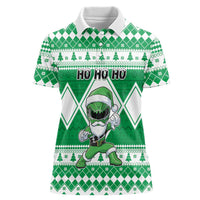 Personalized Power Green Ranger Santa Claus Women Polo Shirt Funny Christmas - Wonder Print Shop
