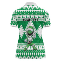 Personalized Power Green Ranger Santa Claus Women Polo Shirt Funny Christmas - Wonder Print Shop