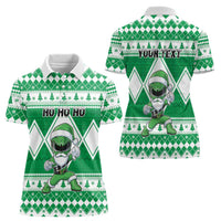 Personalized Power Green Ranger Santa Claus Women Polo Shirt Funny Christmas - Wonder Print Shop