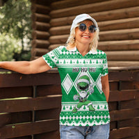 Personalized Power Green Ranger Santa Claus Women Polo Shirt Funny Christmas - Wonder Print Shop