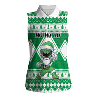 Personalized Power Green Ranger Santa Claus Women Sleeveless Polo Shirt Funny Christmas - Wonder Print Shop
