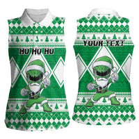 Personalized Power Green Ranger Santa Claus Women Sleeveless Polo Shirt Funny Christmas - Wonder Print Shop