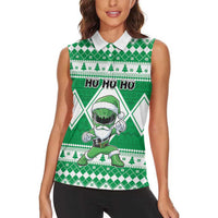 Personalized Power Green Ranger Santa Claus Women Sleeveless Polo Shirt Funny Christmas - Wonder Print Shop