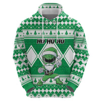 Personalized Power Green Ranger Santa Claus Zip Hoodie Funny Christmas - Wonder Print Shop