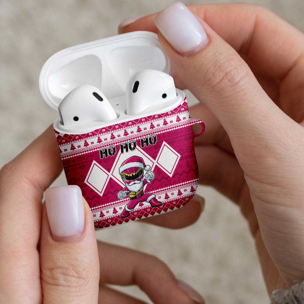 Power Pink Ranger Santa Claus AirPods Case Funny Christmas - Wonder Print Shop