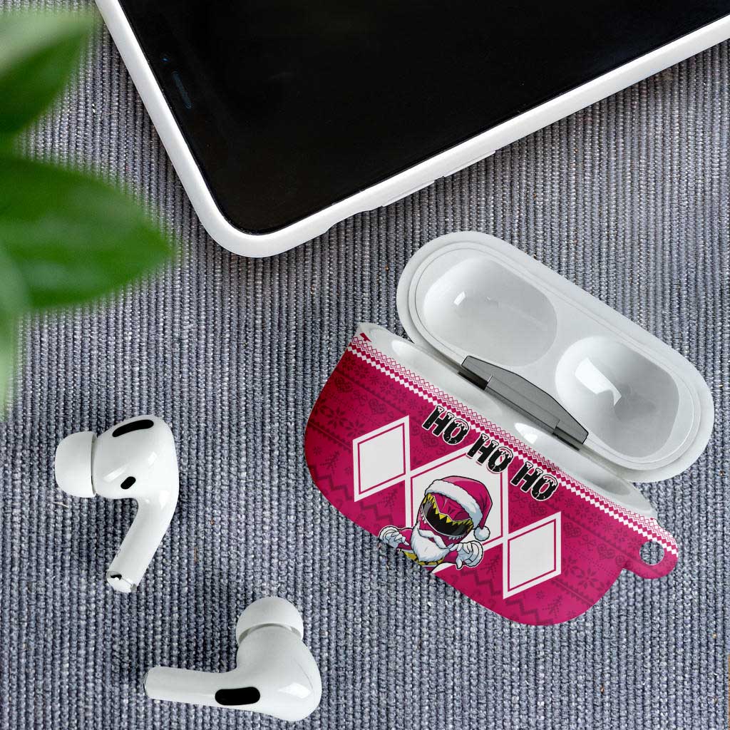 Power Pink Ranger Santa Claus AirPods Case Funny Christmas - Wonder Print Shop