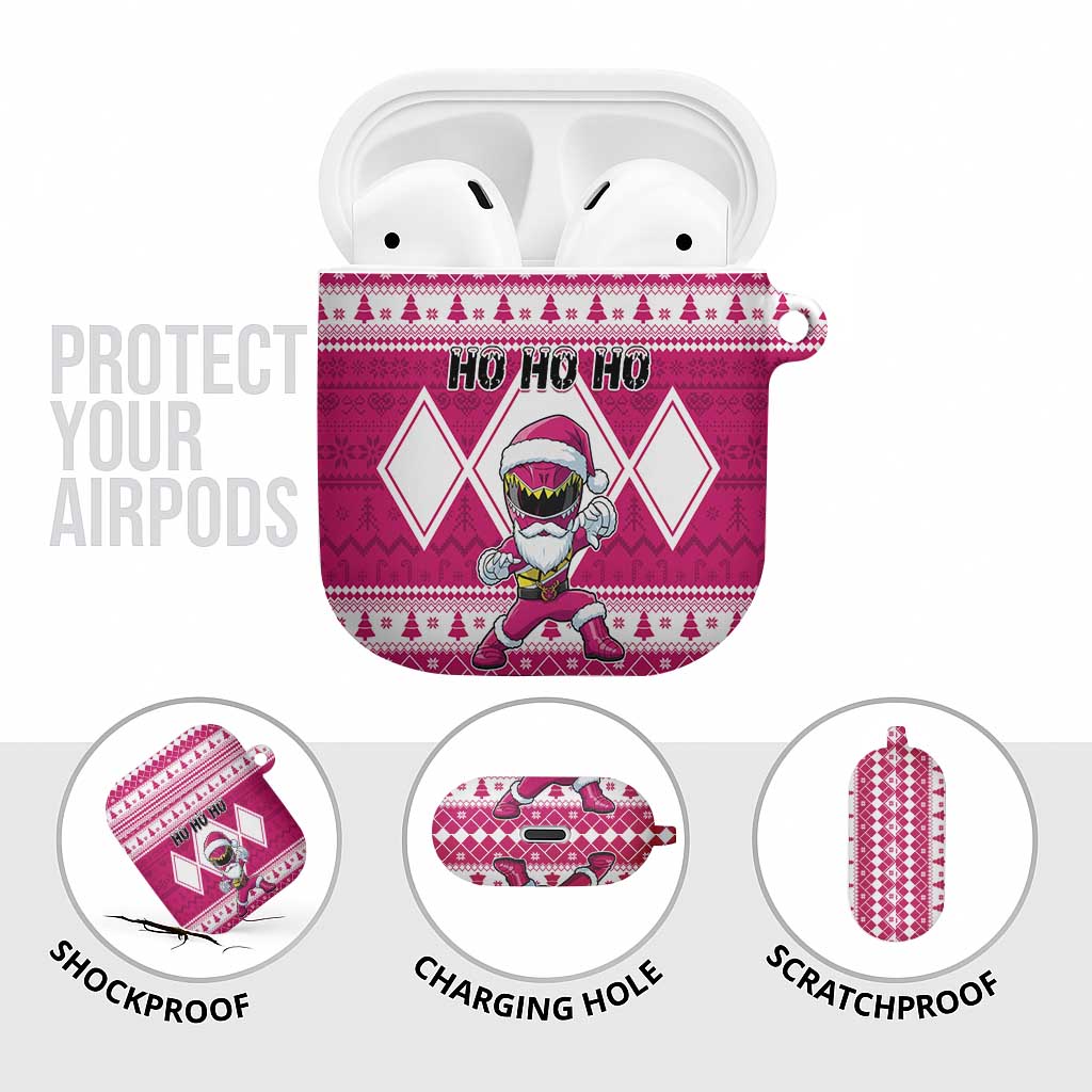 Power Pink Ranger Santa Claus AirPods Case Funny Christmas - Wonder Print Shop
