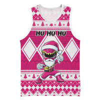 Personalized Power Pink Ranger Santa Claus Basketball Jersey Funny Christmas - Wonder Print Shop