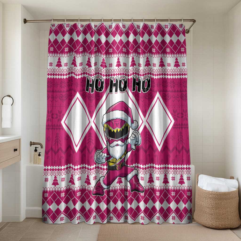 Power Pink Ranger Santa Claus Bathroom Set Funny Christmas - Wonder Print Shop