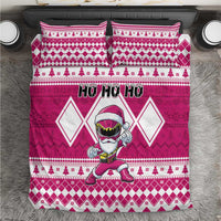 Power Pink Ranger Santa Claus Bedding Set Funny Christmas - Wonder Print Shop