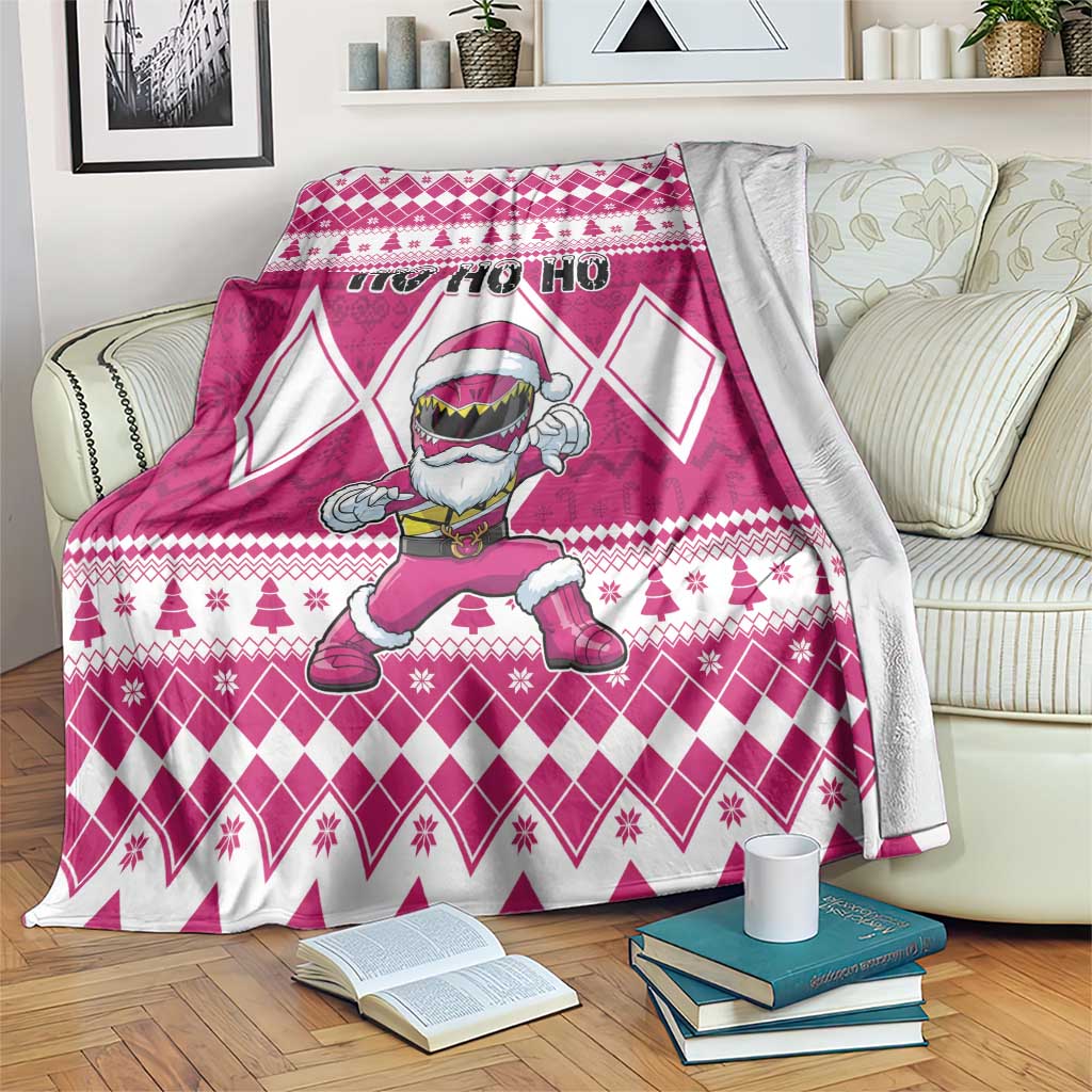 Power Pink Ranger Santa Claus Blanket Funny Christmas - Wonder Print Shop