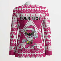 Personalized Power Pink Ranger Santa Claus Blazer Funny Christmas - Wonder Print Shop