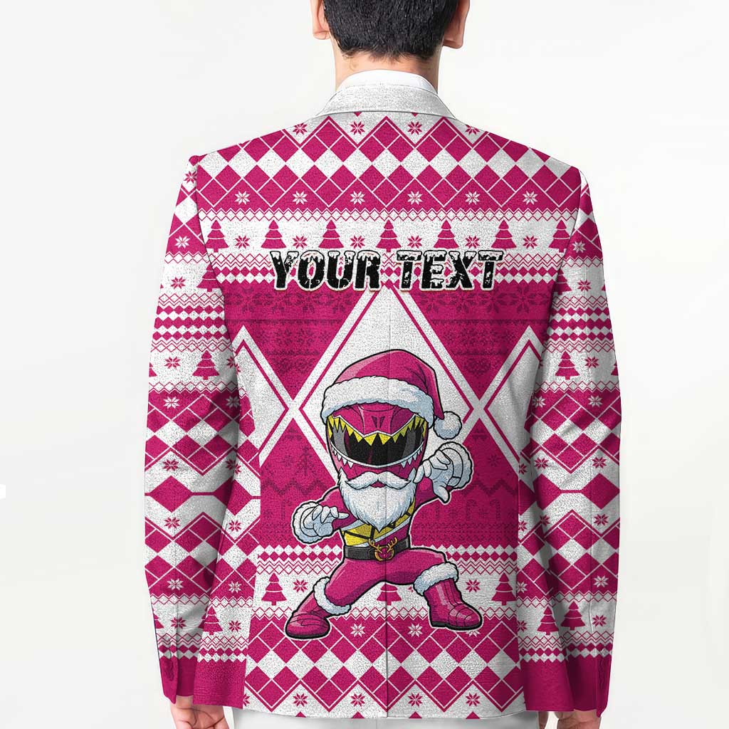 Personalized Power Pink Ranger Santa Claus Blazer Funny Christmas - Wonder Print Shop