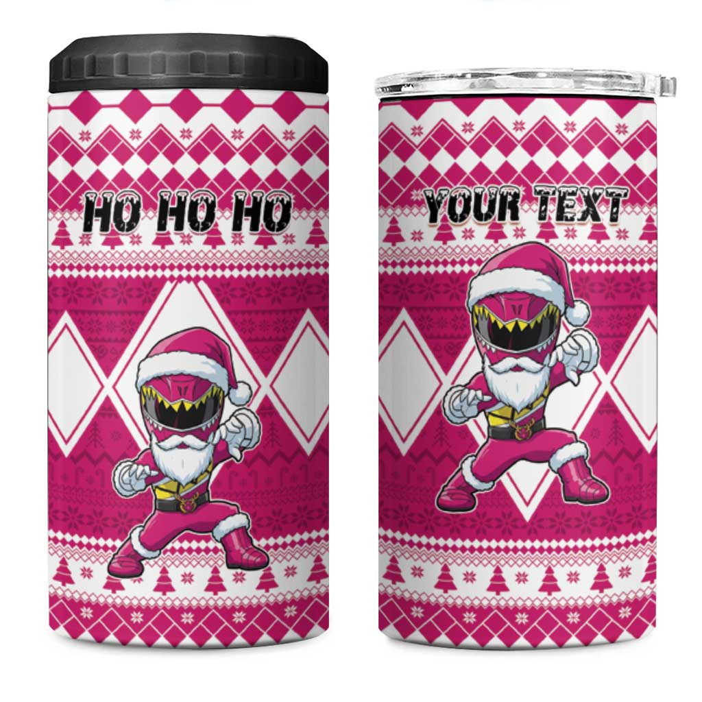 Personalized Power Pink Ranger Santa Claus 4 in 1 Can Cooler Tumbler Funny Christmas - Wonder Print Shop