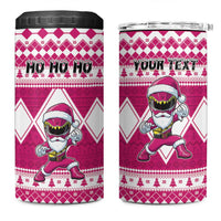 Personalized Power Pink Ranger Santa Claus 4 in 1 Can Cooler Tumbler Funny Christmas - Wonder Print Shop