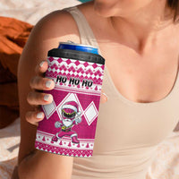 Personalized Power Pink Ranger Santa Claus 4 in 1 Can Cooler Tumbler Funny Christmas - Wonder Print Shop