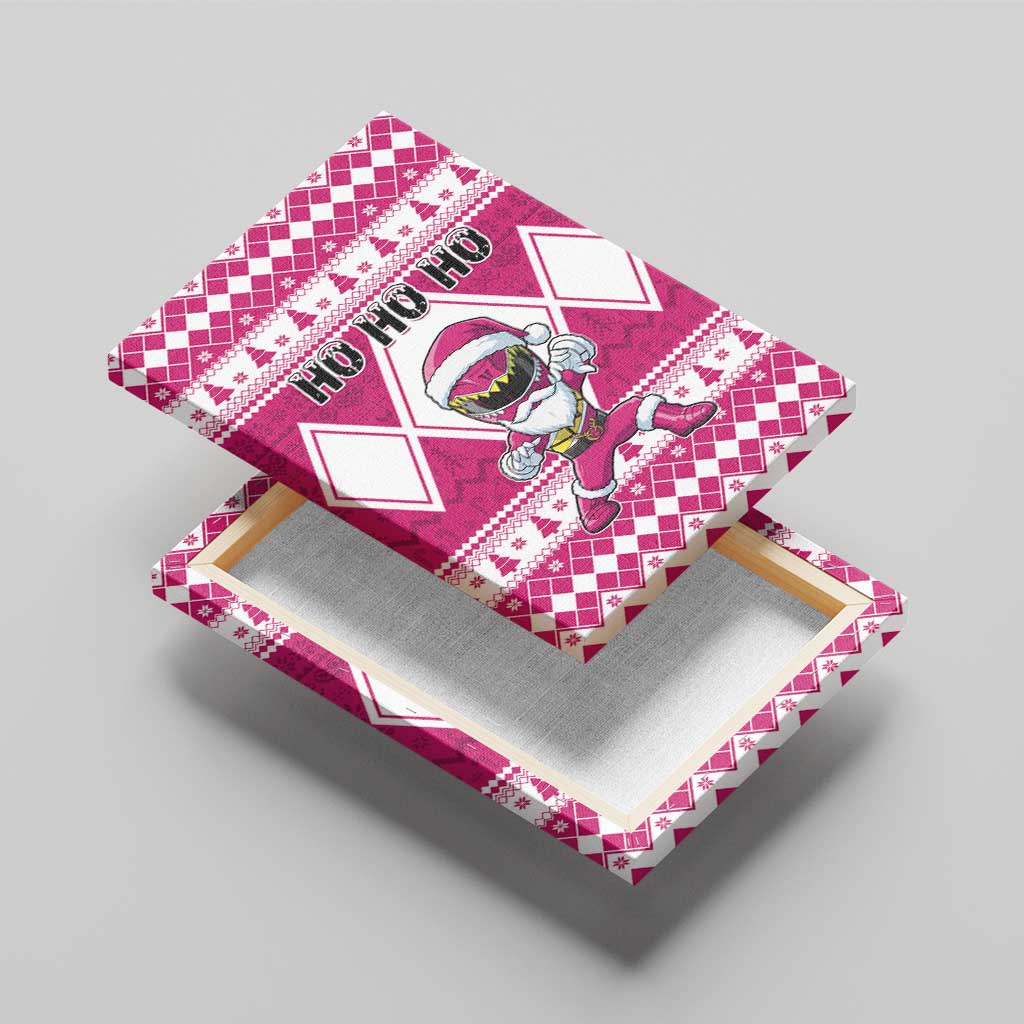Power Pink Ranger Santa Claus Canvas Wall Art Funny Christmas - Wonder Print Shop