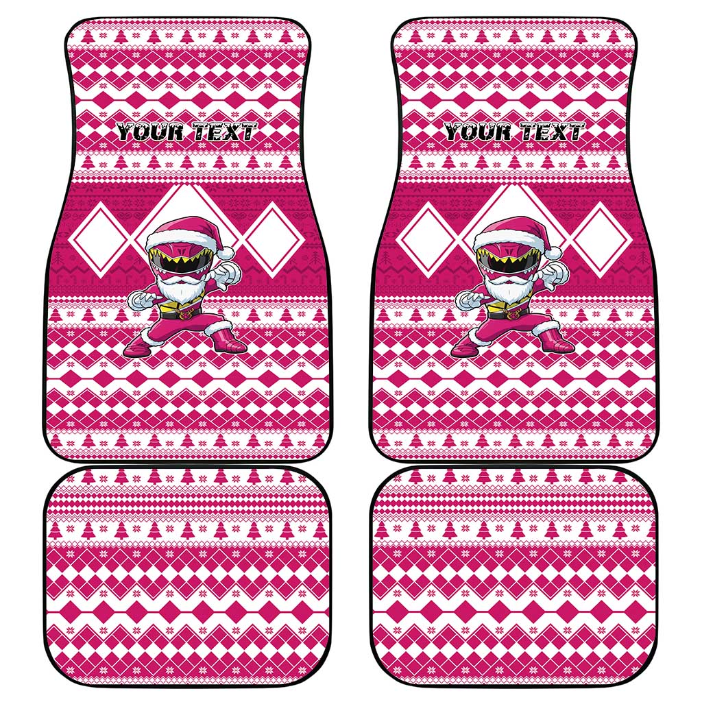 Personalized Power Pink Ranger Santa Claus Car Mats Funny Christmas - Wonder Print Shop