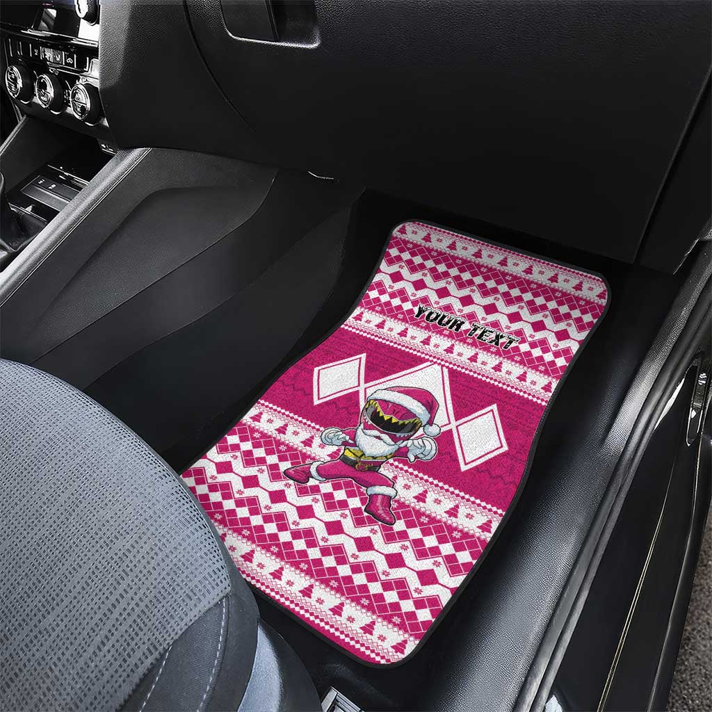 Personalized Power Pink Ranger Santa Claus Car Mats Funny Christmas - Wonder Print Shop