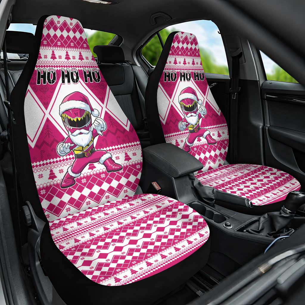 Power Pink Ranger Santa Claus Car Seat Cover Funny Christmas - Wonder Print Shop