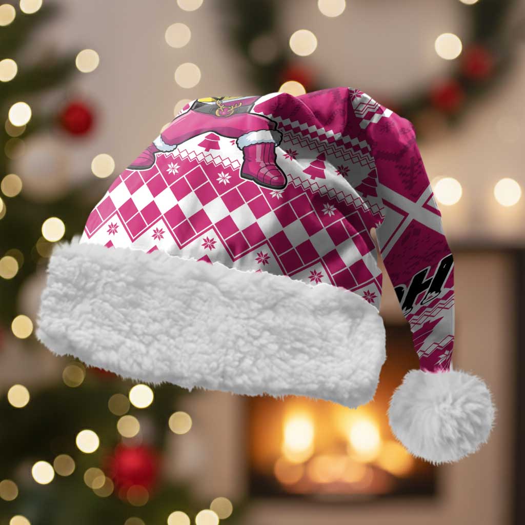 Power Pink Ranger Santa Claus Christmas Santa Hat Funny Christmas - Wonder Print Shop