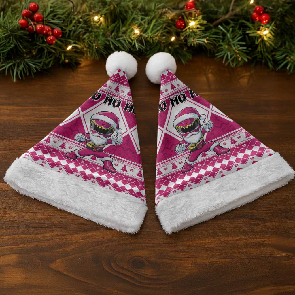Power Pink Ranger Santa Claus Christmas Santa Hat Funny Christmas - Wonder Print Shop