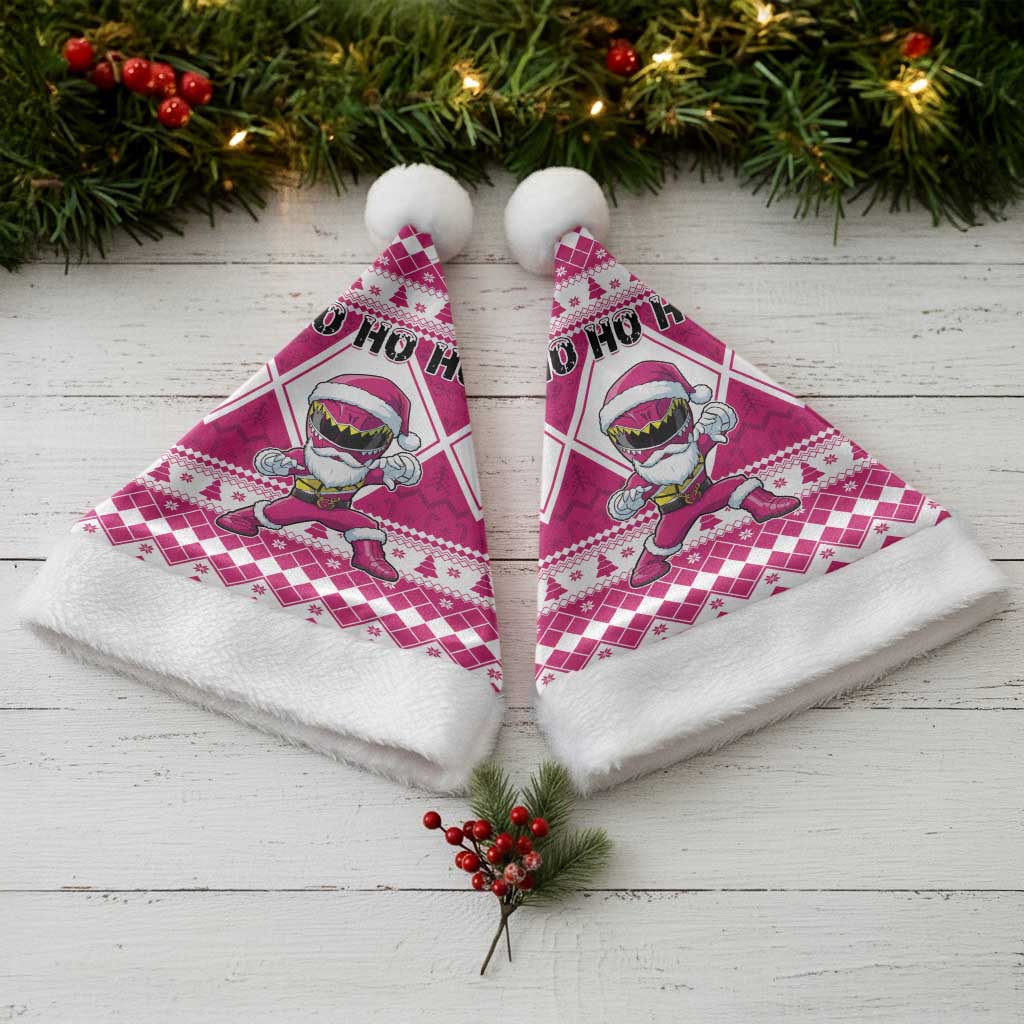 Power Pink Ranger Santa Claus Christmas Santa Hat Funny Christmas - Wonder Print Shop
