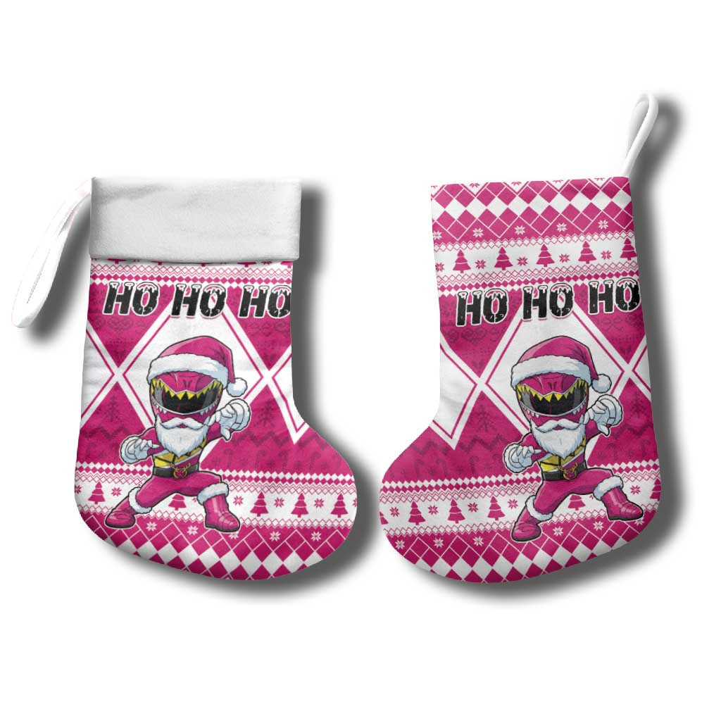 Power Pink Ranger Santa Claus Christmas Stocking Funny Christmas - Wonder Print Shop
