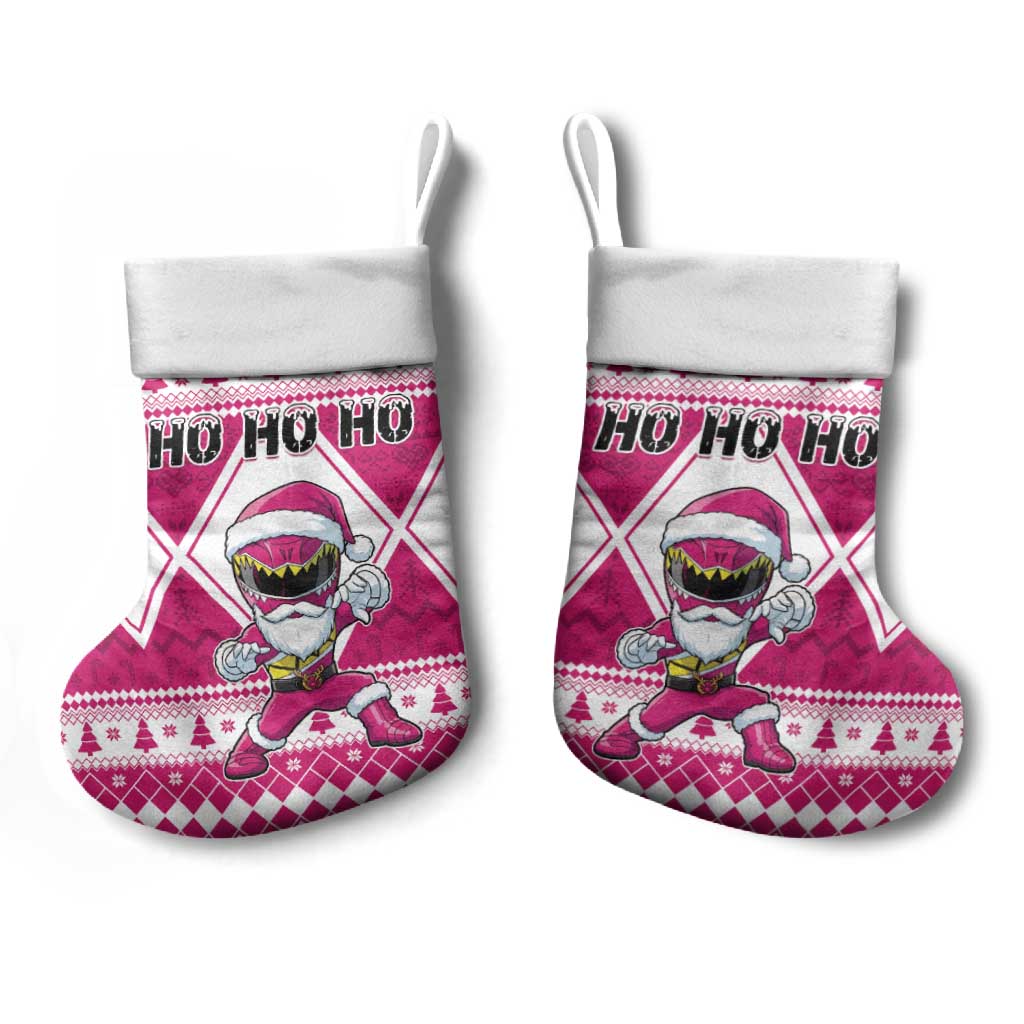 Power Pink Ranger Santa Claus Christmas Stocking Funny Christmas - Wonder Print Shop