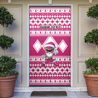 Personalized Power Pink Ranger Santa Claus Door Cover Funny Christmas - Wonder Print Shop