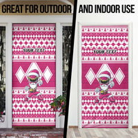 Personalized Power Pink Ranger Santa Claus Door Cover Funny Christmas - Wonder Print Shop