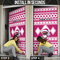 Personalized Power Pink Ranger Santa Claus Door Cover Funny Christmas - Wonder Print Shop