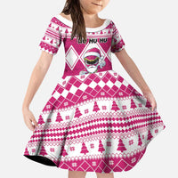 Personalized Power Pink Ranger Santa Claus Family Matching Mermaid Dress and Hawaiian Shirt Funny Christmas - Wonder Print Shop