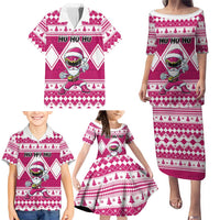 Personalized Power Pink Ranger Santa Claus Family Matching Puletasi and Hawaiian Shirt Funny Christmas - Wonder Print Shop