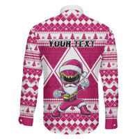 Personalized Power Pink Ranger Santa Claus Family Matching Tank Maxi Dress and Hawaiian Shirt Funny Christmas - Wonder Print Shop