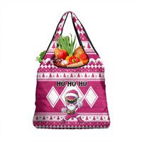 Power Pink Ranger Santa Claus Grocery Bag Funny Christmas - Wonder Print Shop