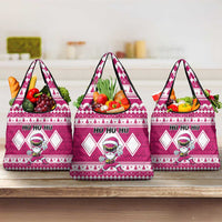 Power Pink Ranger Santa Claus Grocery Bag Funny Christmas - Wonder Print Shop