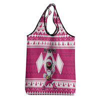 Power Pink Ranger Santa Claus Grocery Bag Funny Christmas - Wonder Print Shop