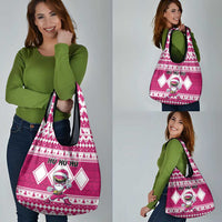 Power Pink Ranger Santa Claus Grocery Bag Funny Christmas - Wonder Print Shop