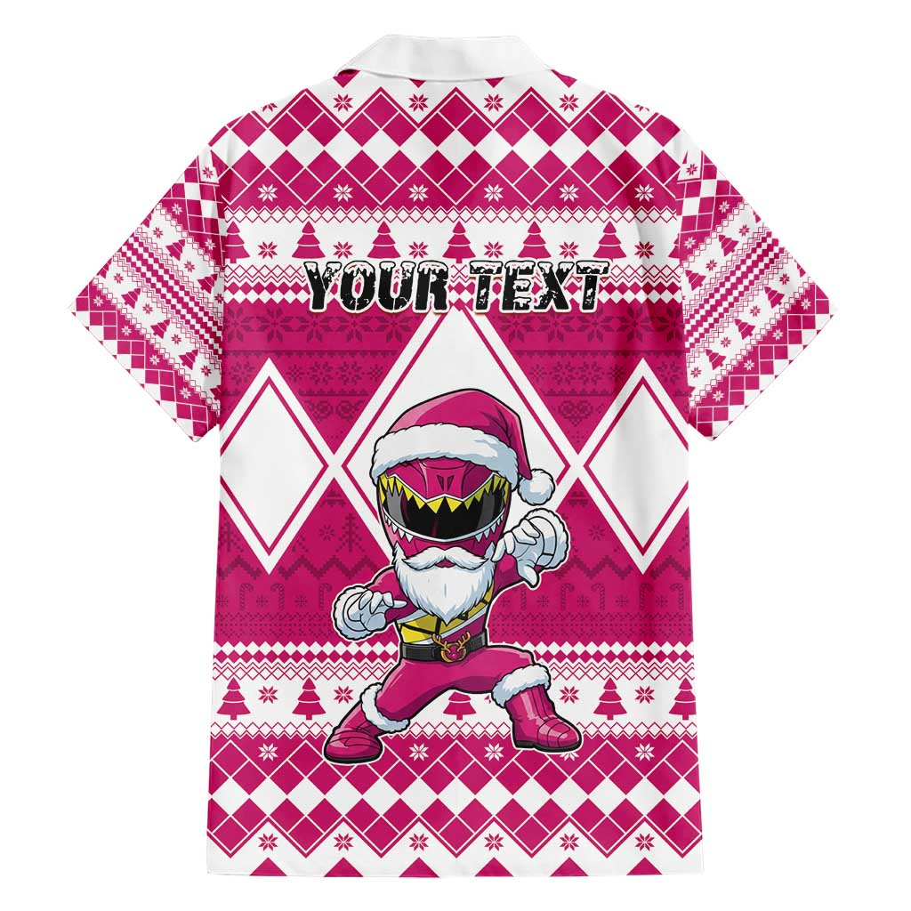 Personalized Power Pink Ranger Santa Claus Hawaiian Shirt Funny Christmas - Wonder Print Shop